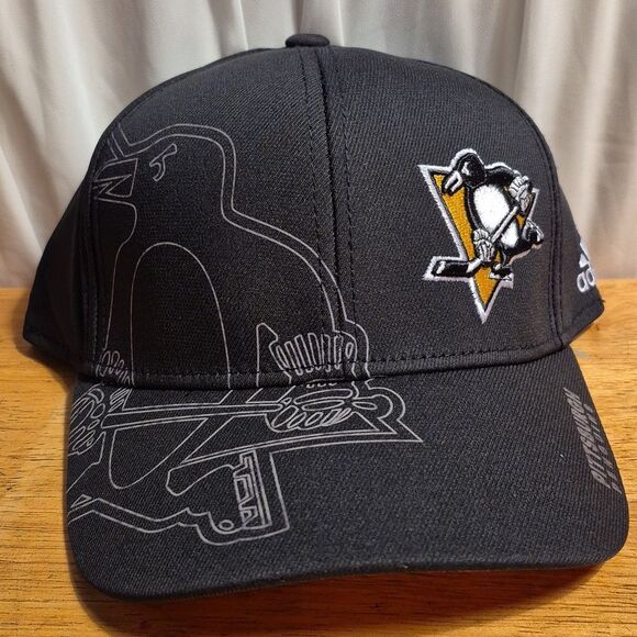Adidas Pittsburgh Penguins L/XL Stretchfit Hat - New - Picture 1 of 9